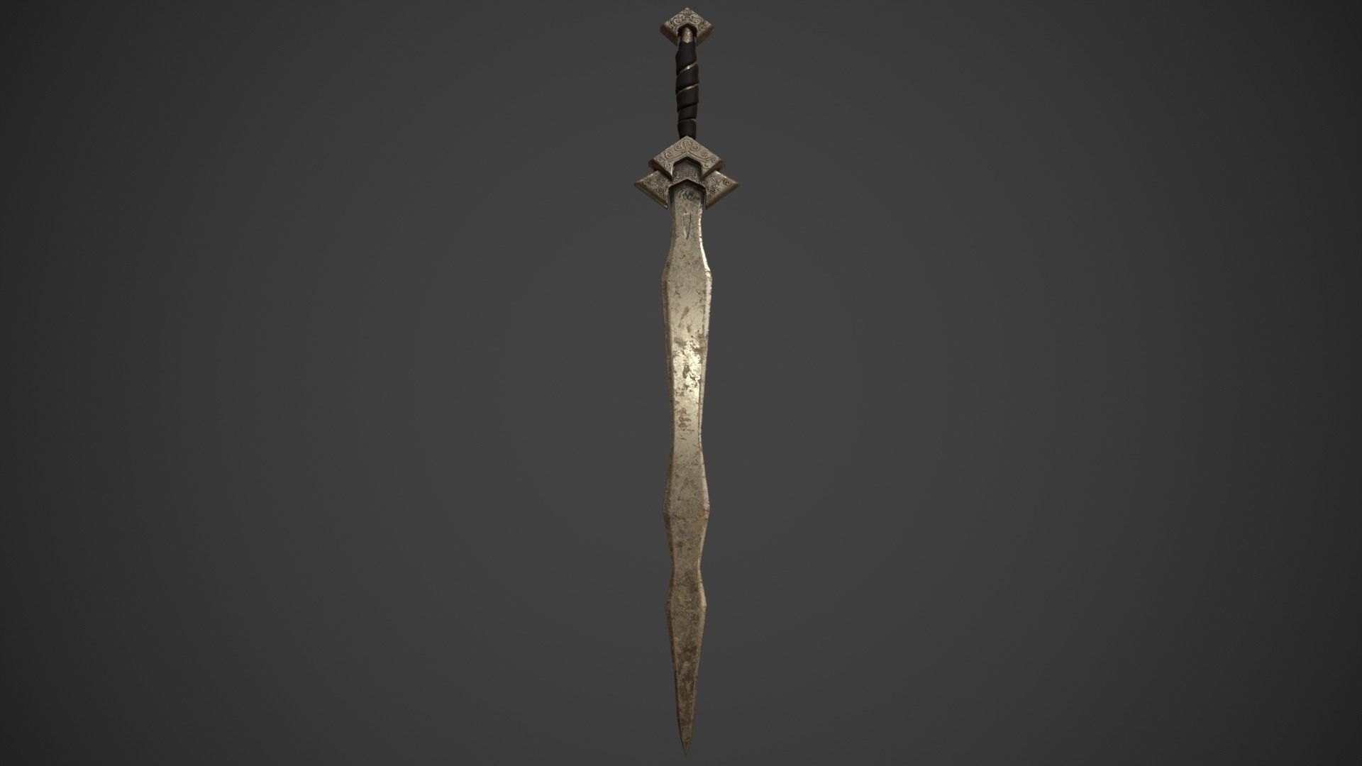 Mercenary Sword with PBR material Low-poly 3D model_5