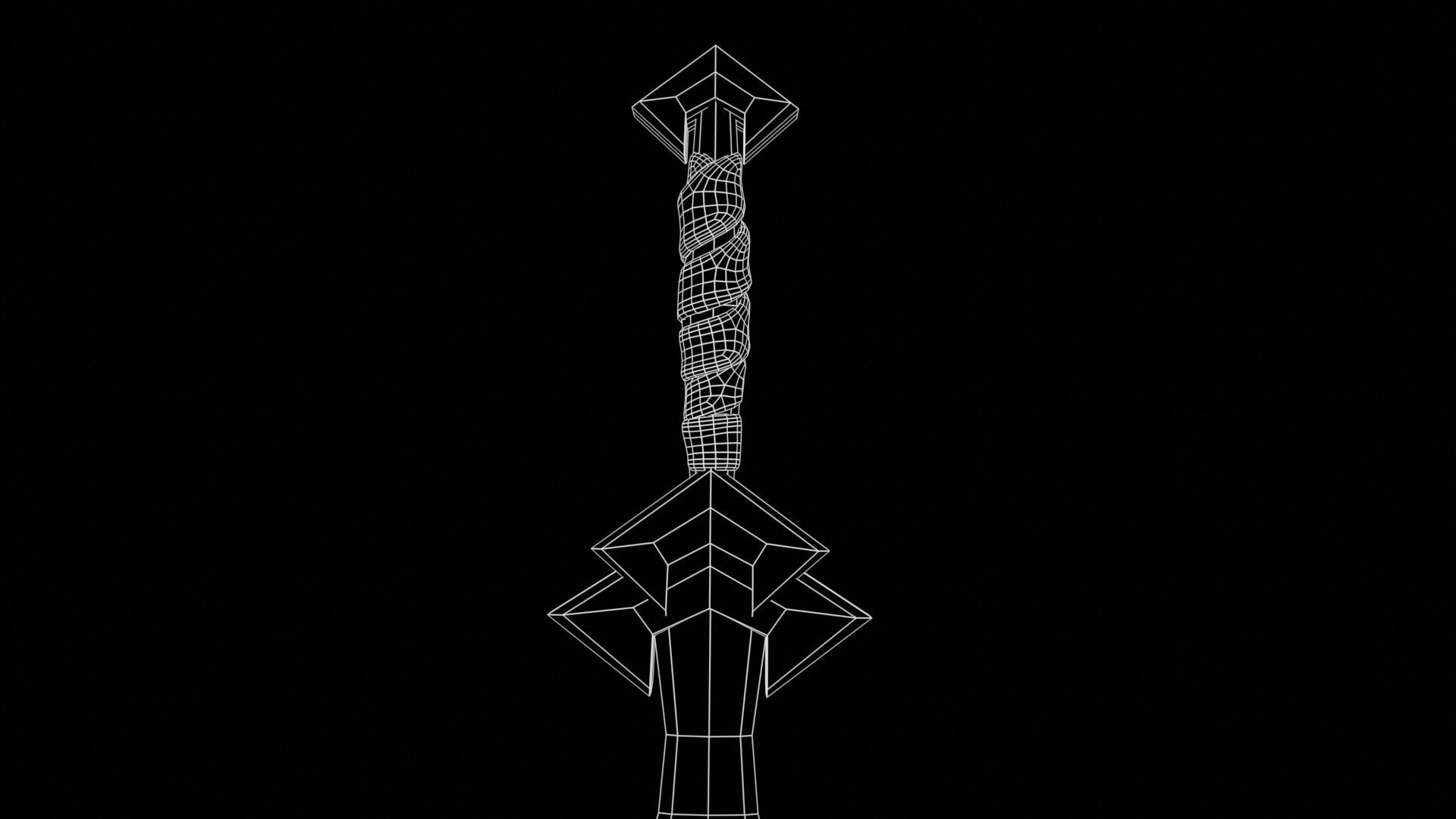 Mercenary Sword with PBR material Low-poly 3D model_26