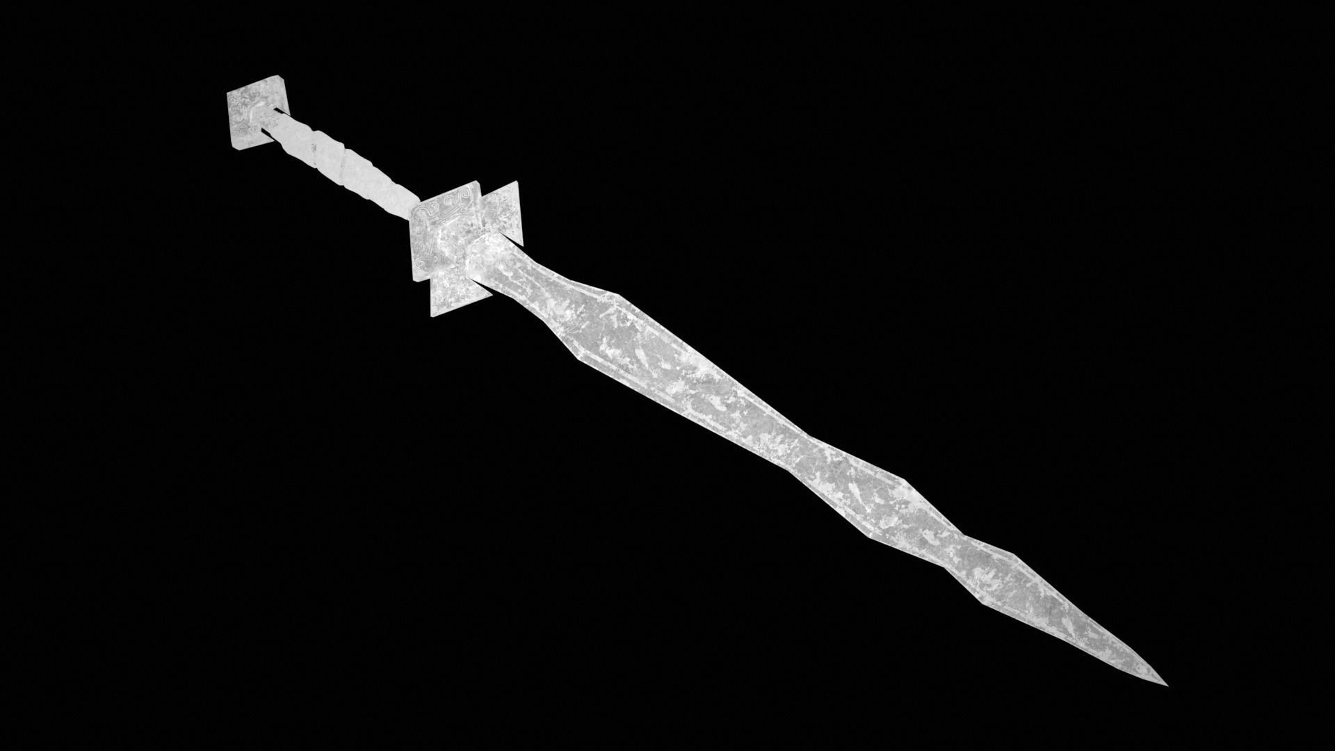 Mercenary Sword with PBR material Low-poly 3D model_23