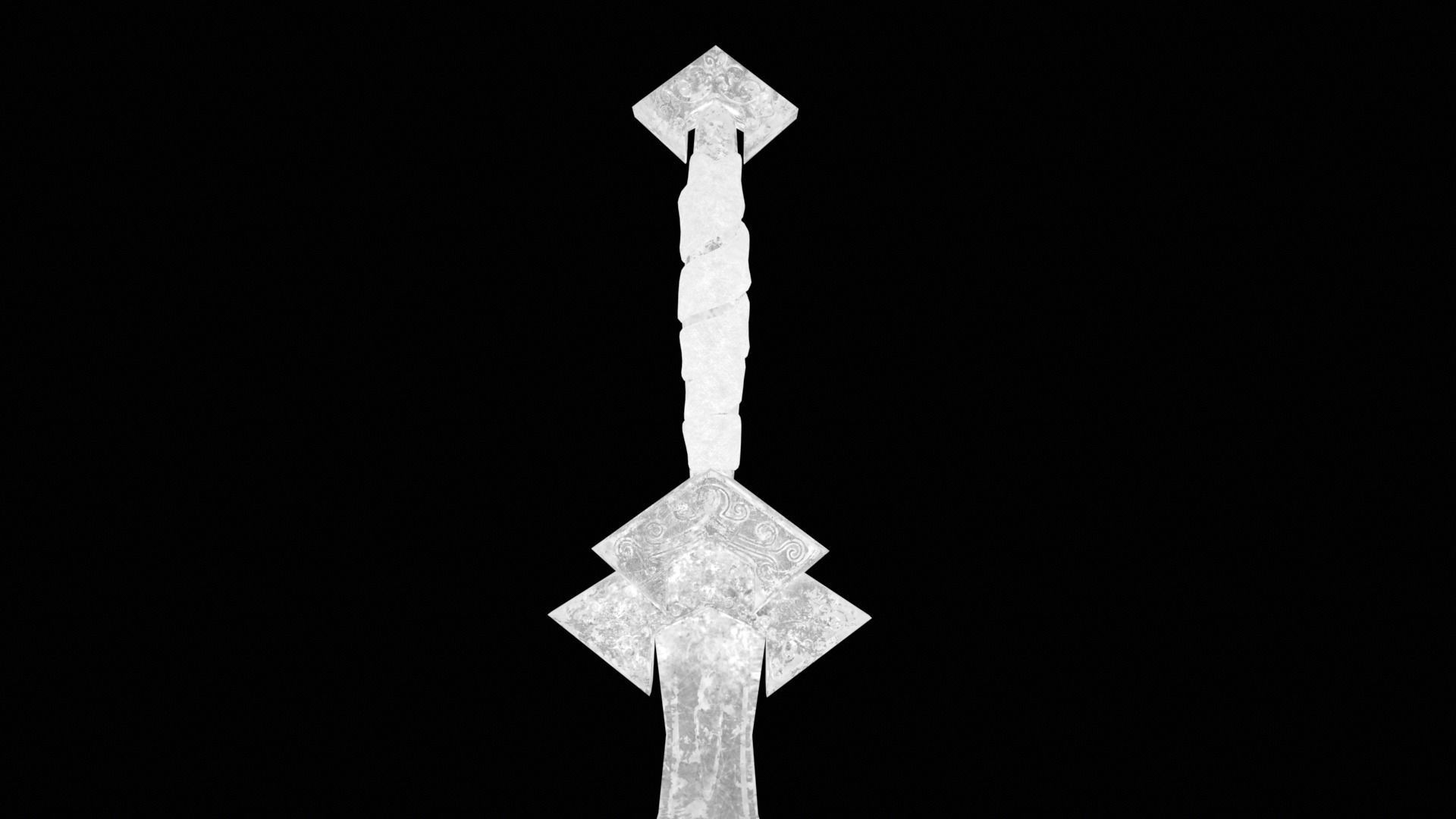 Mercenary Sword with PBR material Low-poly 3D model_24