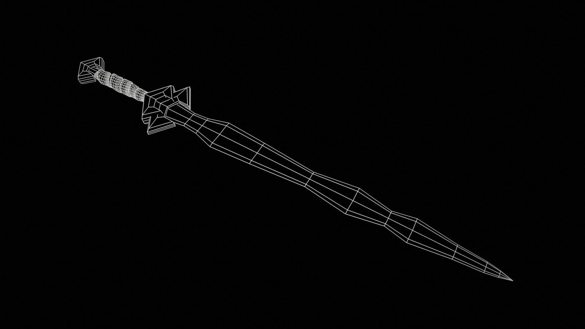 Mercenary Sword with PBR material Low-poly 3D model_14