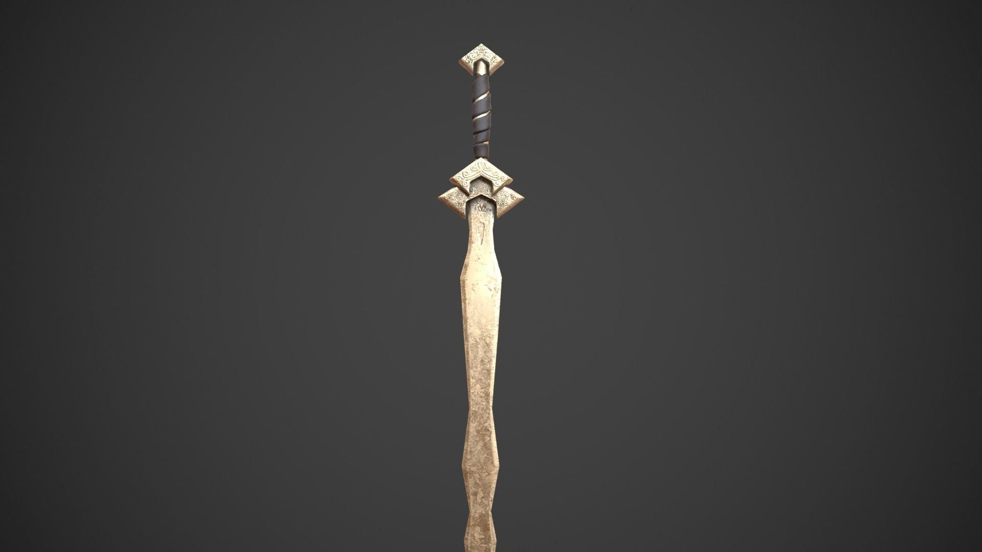Mercenary Sword with PBR material Low-poly 3D model_25