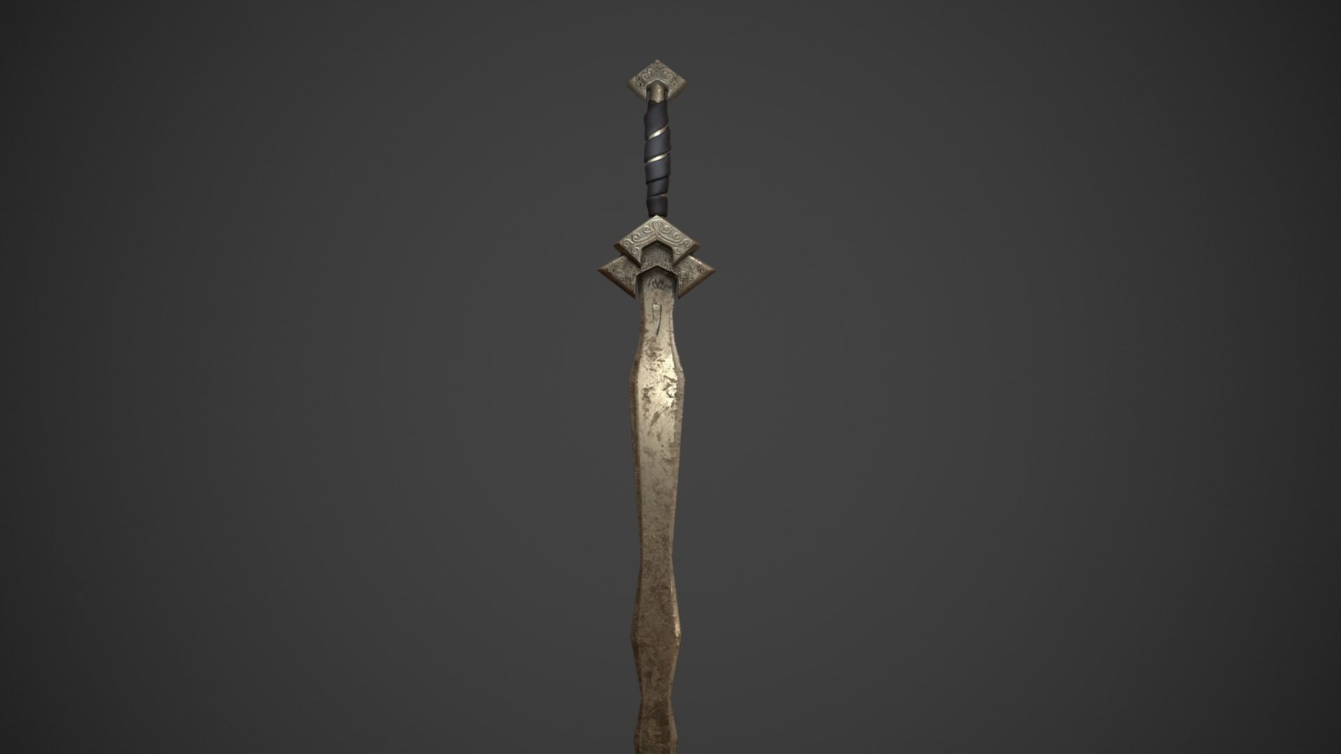 Mercenary Sword with PBR material Low-poly 3D model_7