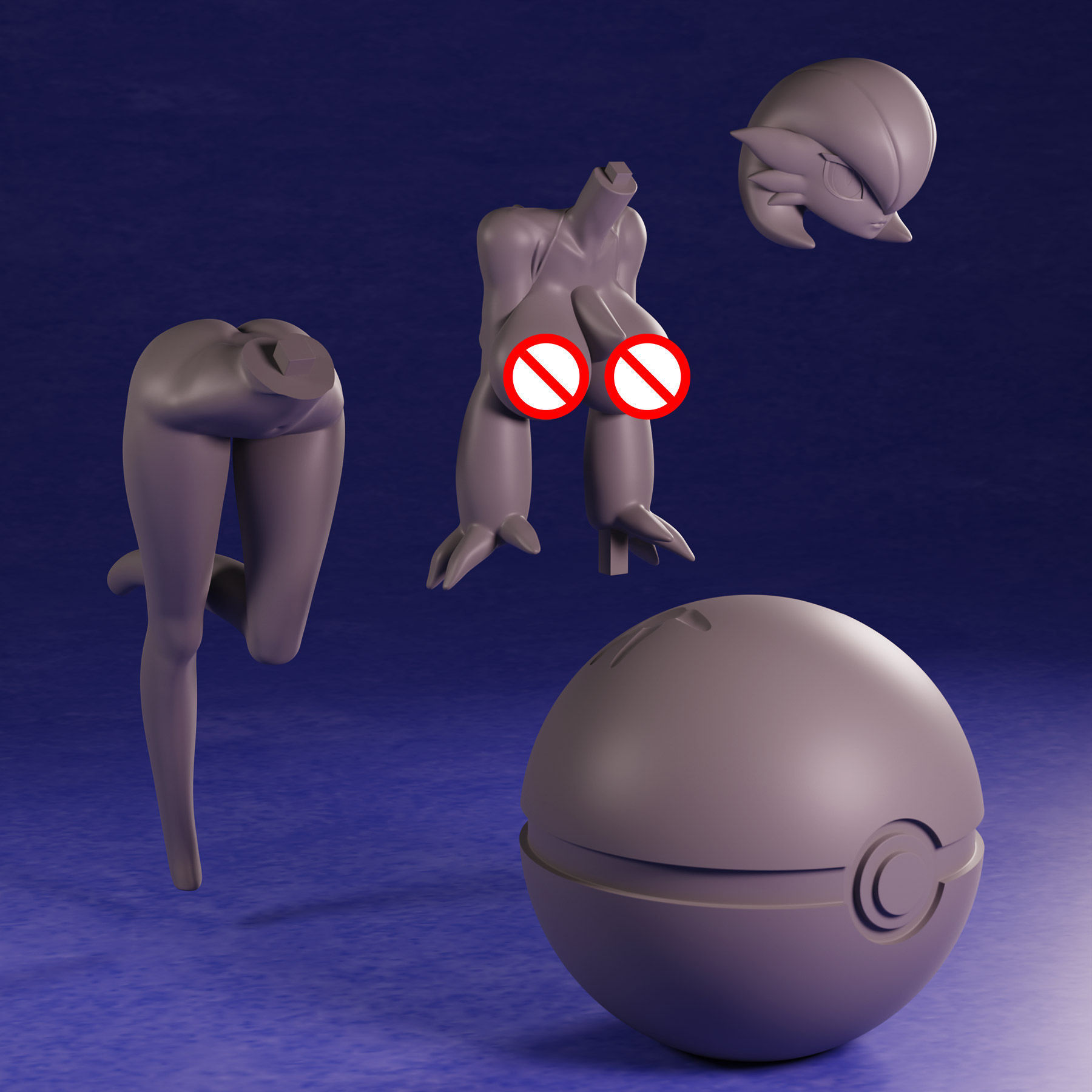 Pokemon Gardevoir R18 3D print model_13