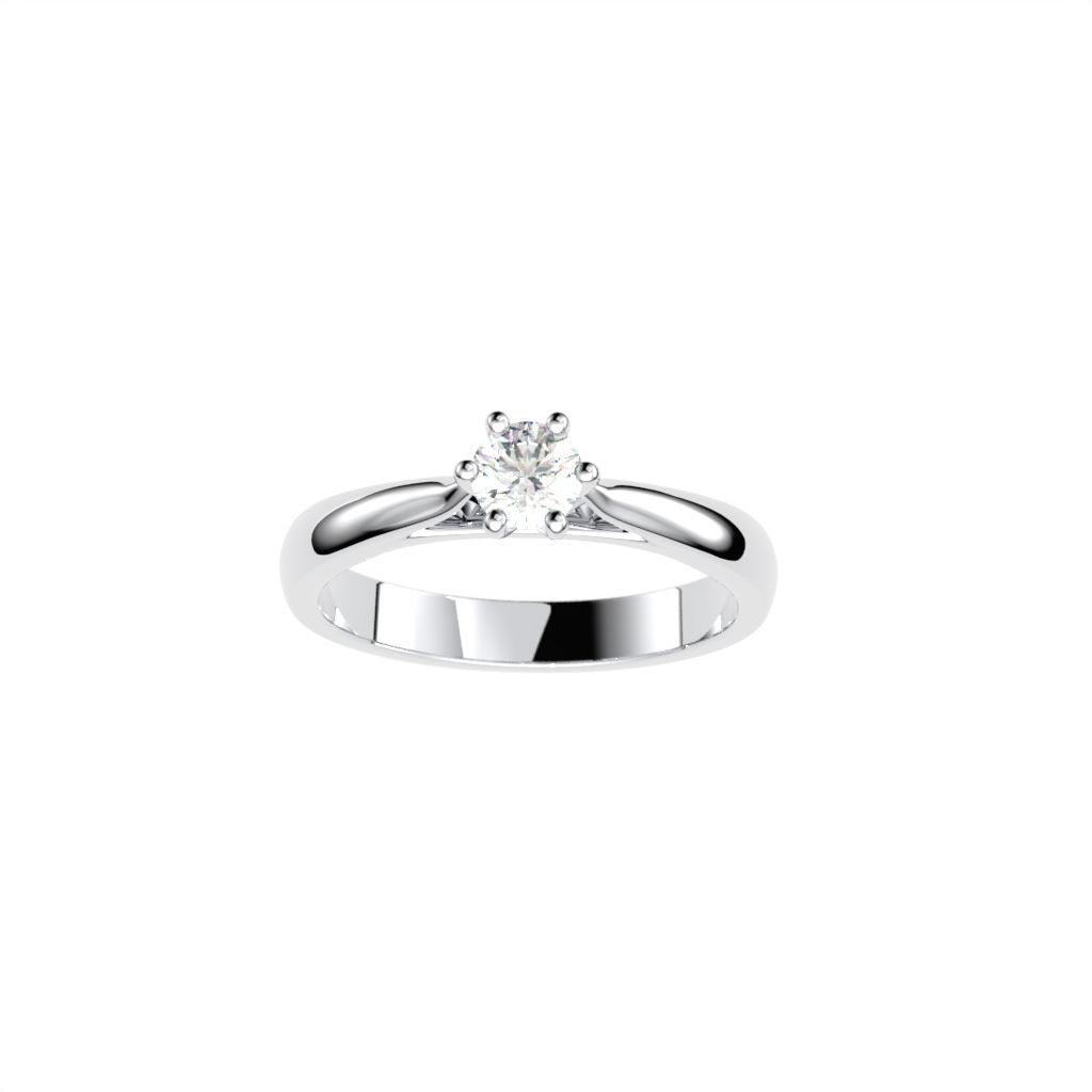 Solitaire ring N15 3D print model_21