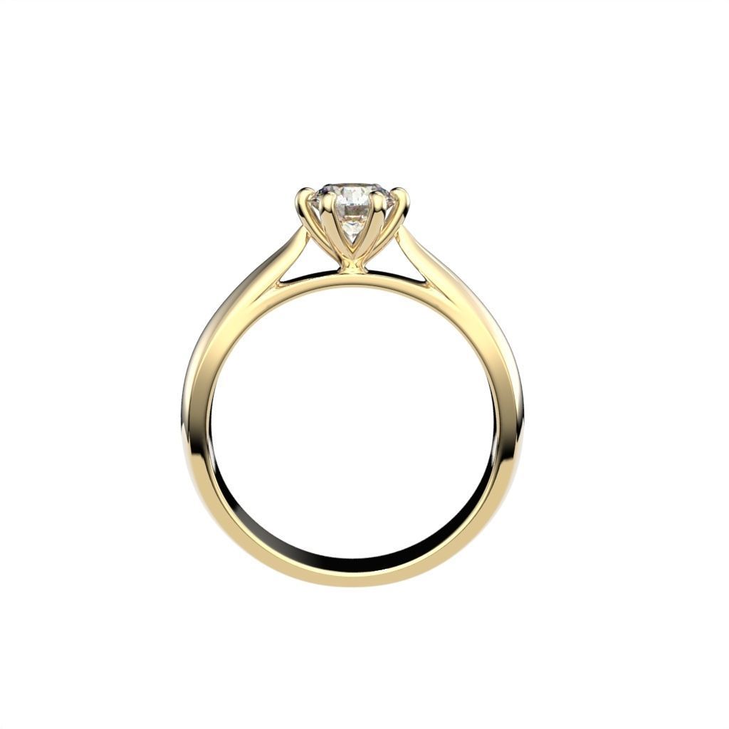 Solitaire ring N15 3D print model_25