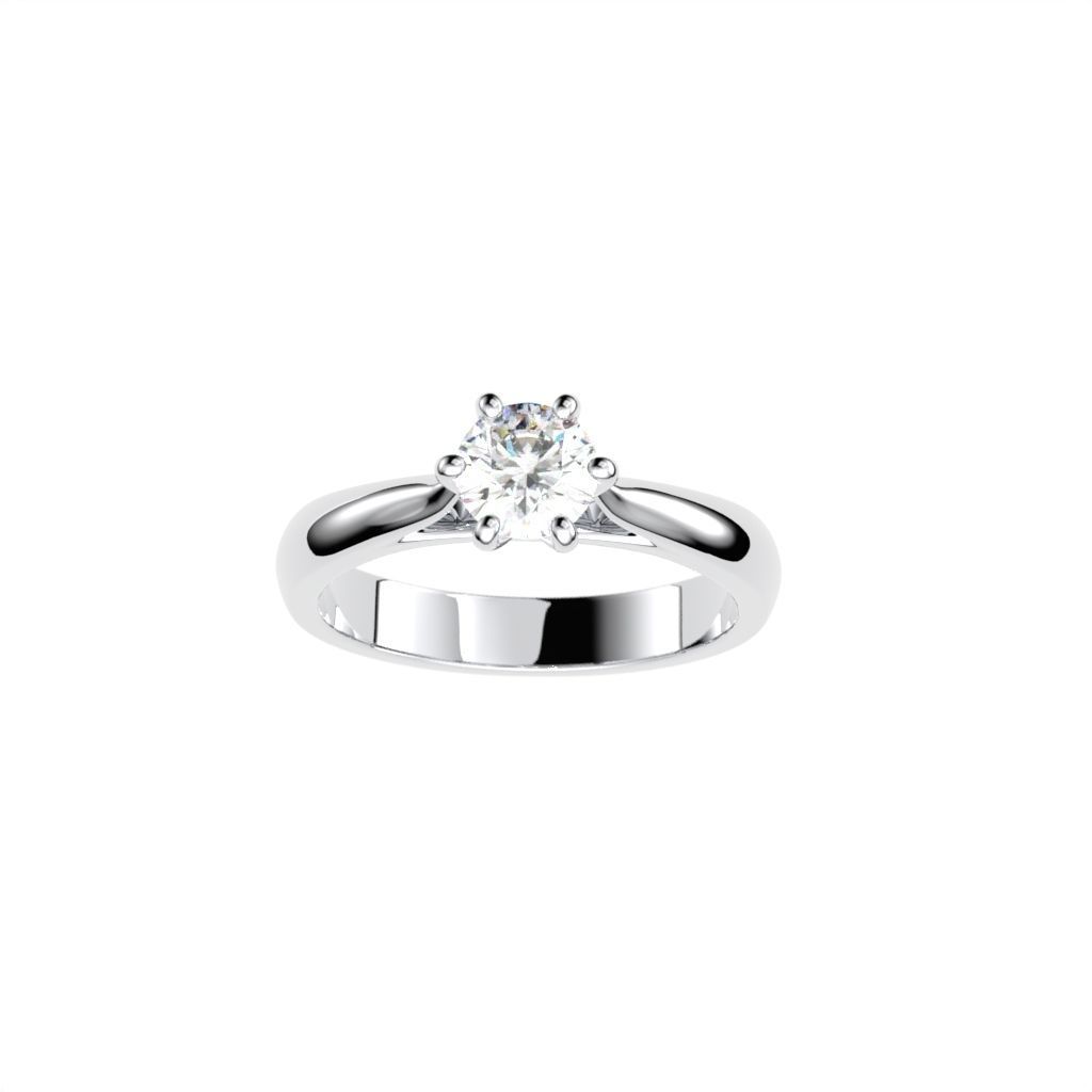 Solitaire ring N15 3D print model_15