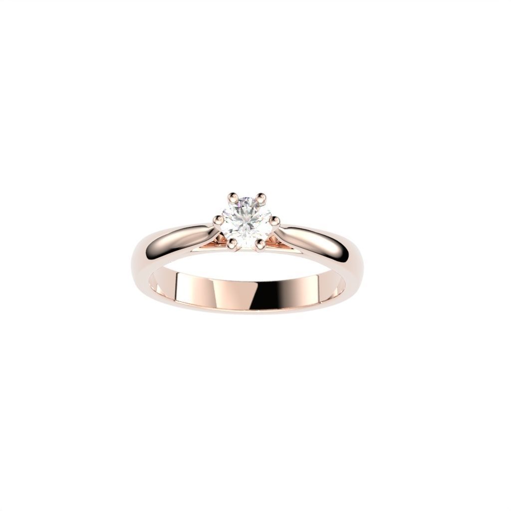 Solitaire ring N15 3D print model_20