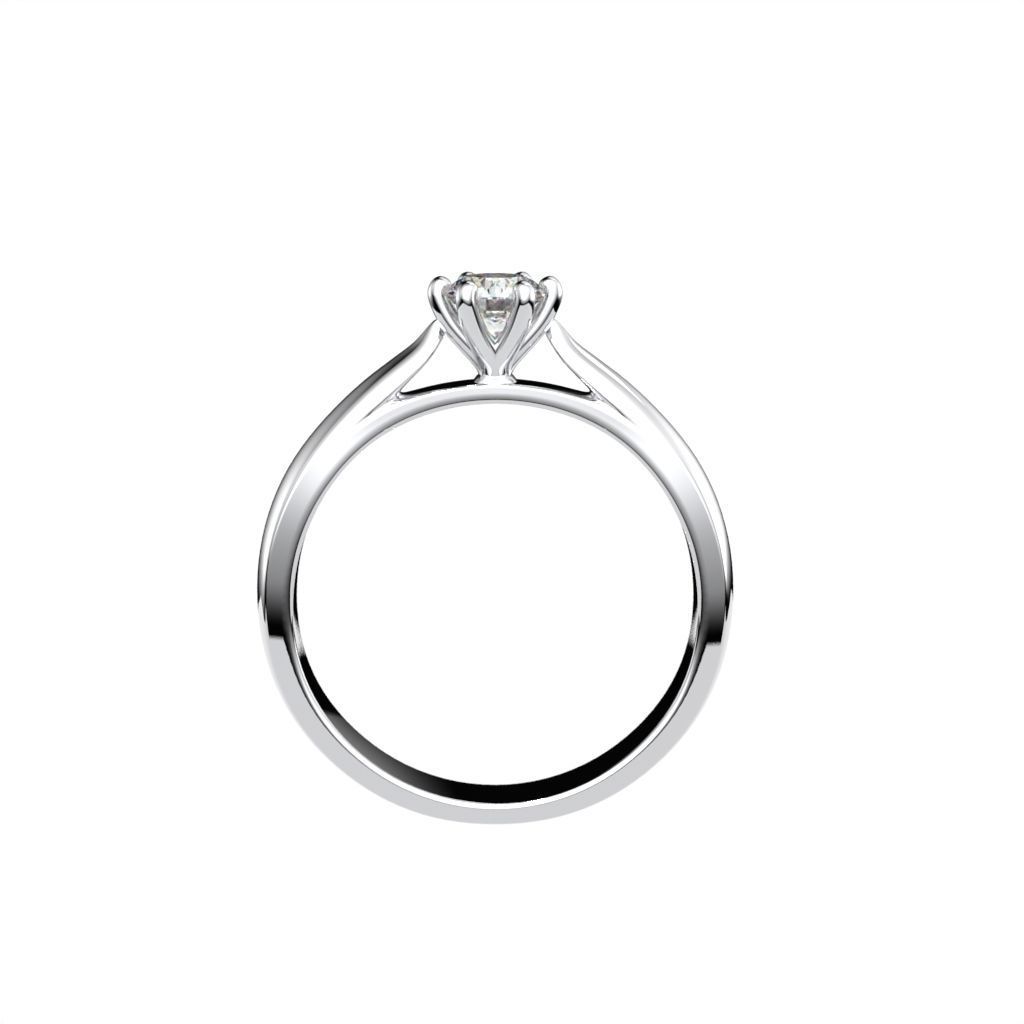 Solitaire ring N15 3D print model_30