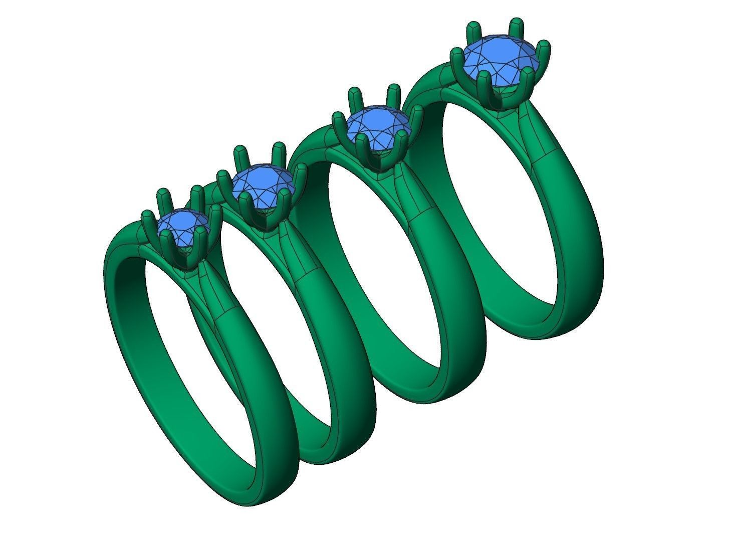 Solitaire ring N15 3D print model_39