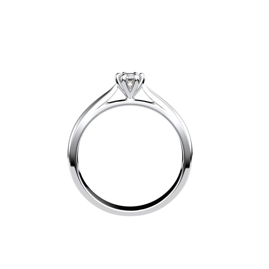 Solitaire ring N15 3D print model_36