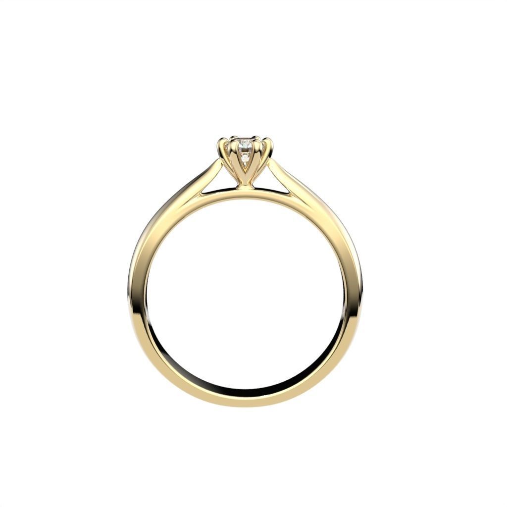 Solitaire ring N15 3D print model_34
