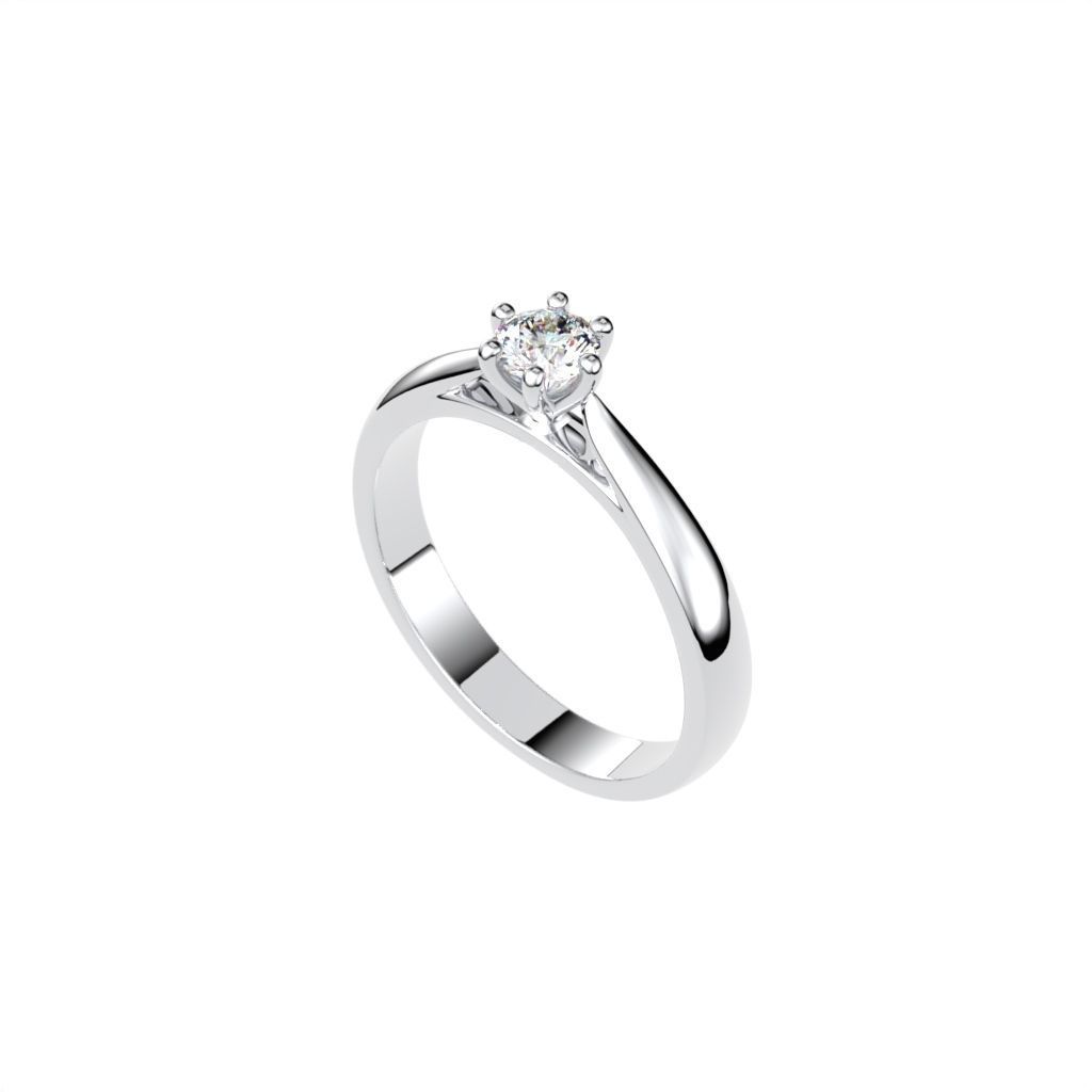 Solitaire ring N15 3D print model_8
