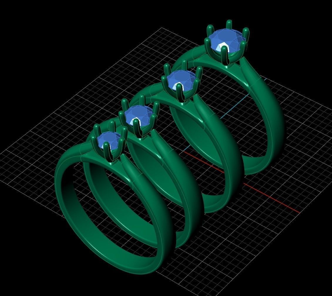 Solitaire ring N15 3D print model_40