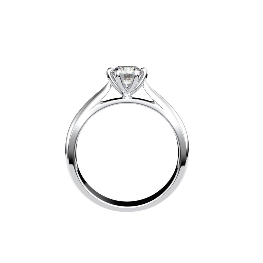 Solitaire ring N15 3D print model_27