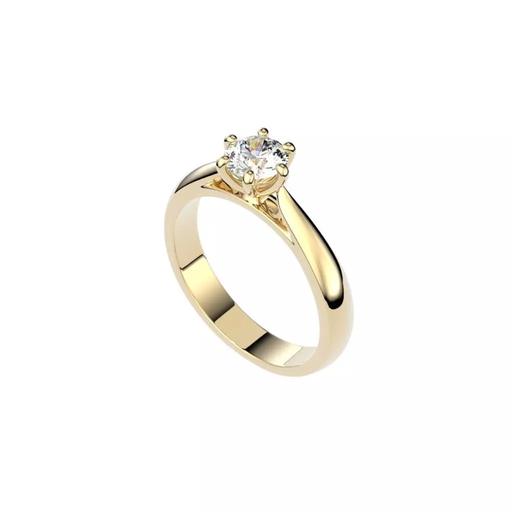 Solitaire ring N15 3D print model_0