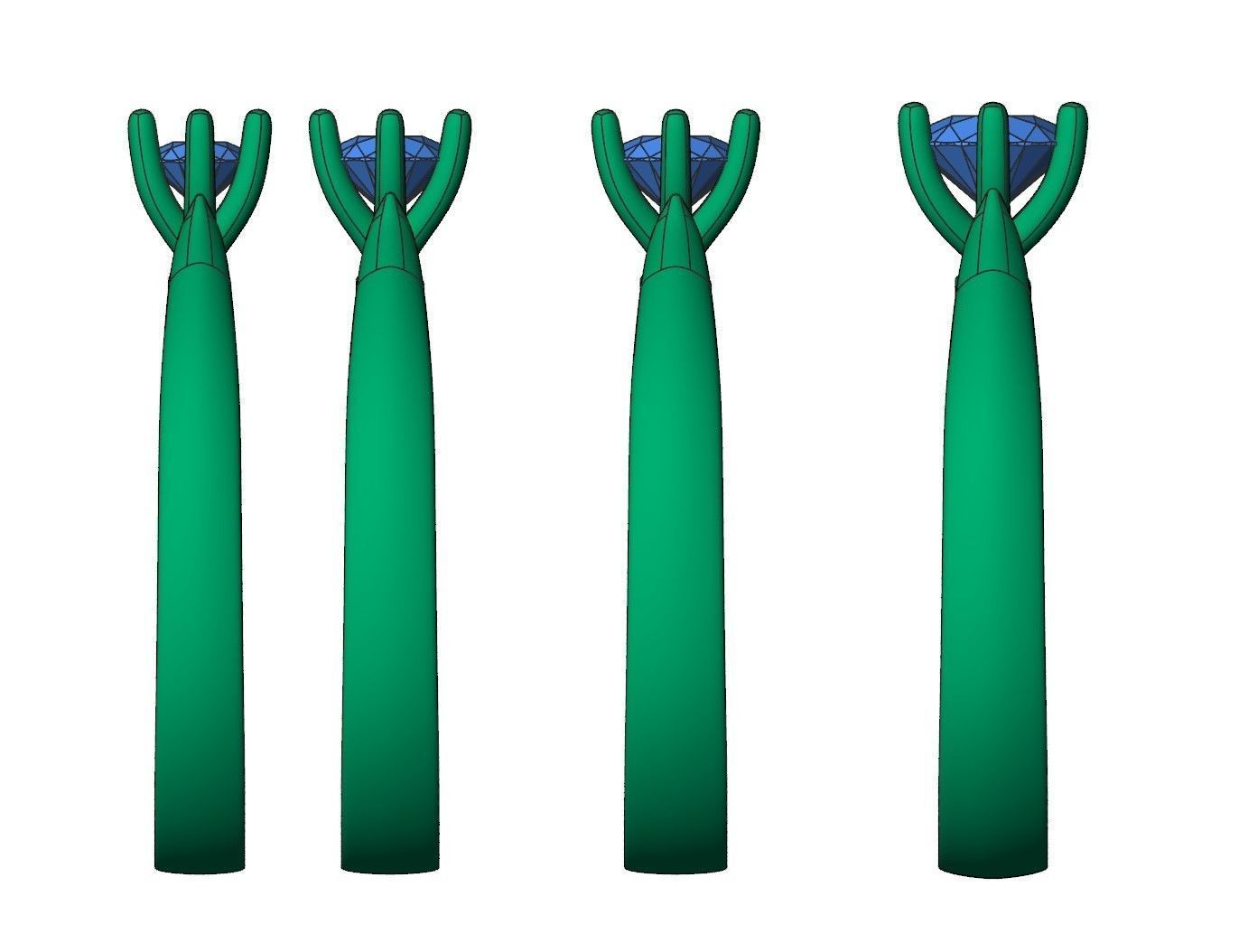 Solitaire ring N15 3D print model_37