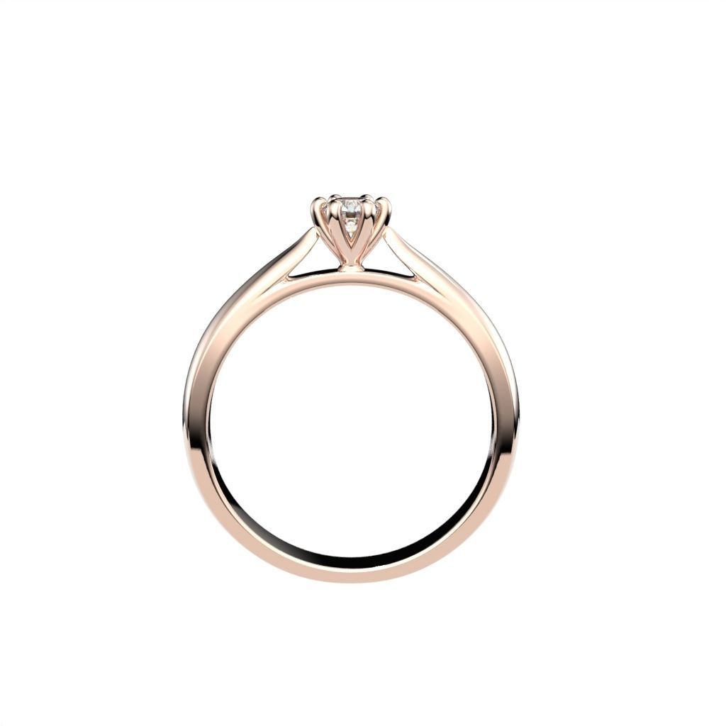 Solitaire ring N15 3D print model_35