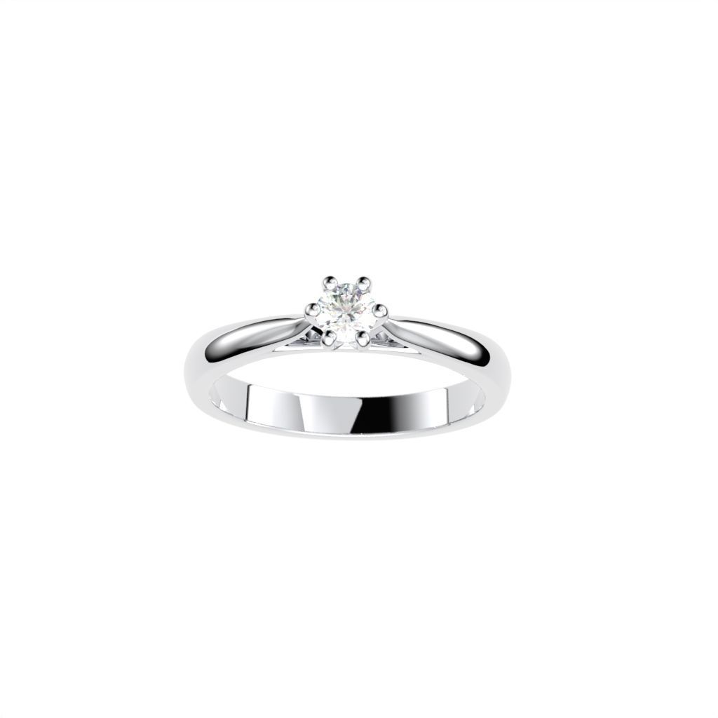 Solitaire ring N15 3D print model_24