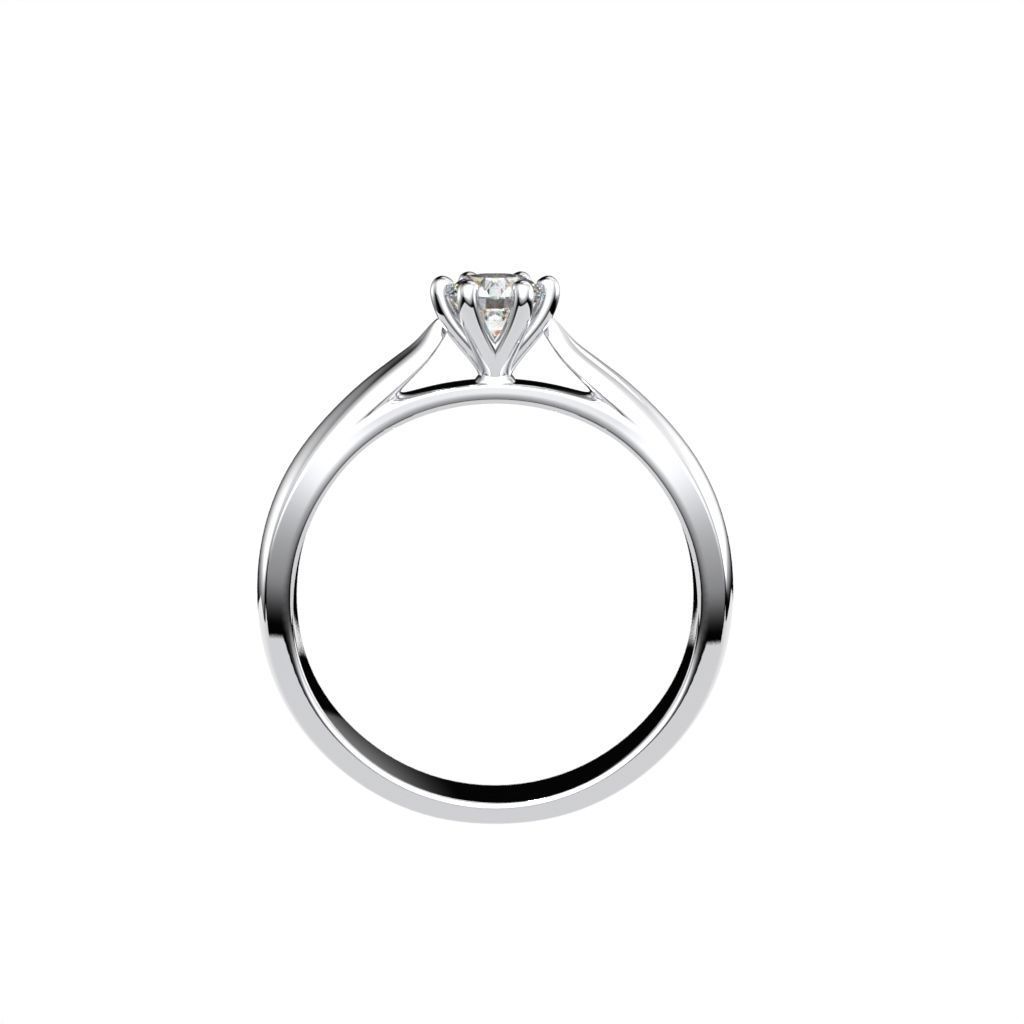 Solitaire ring N15 3D print model_33