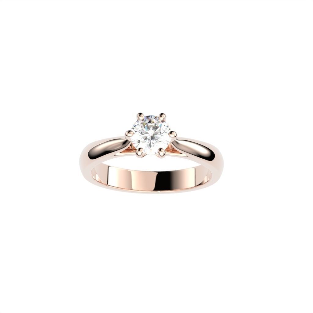 Solitaire ring N15 3D print model_14