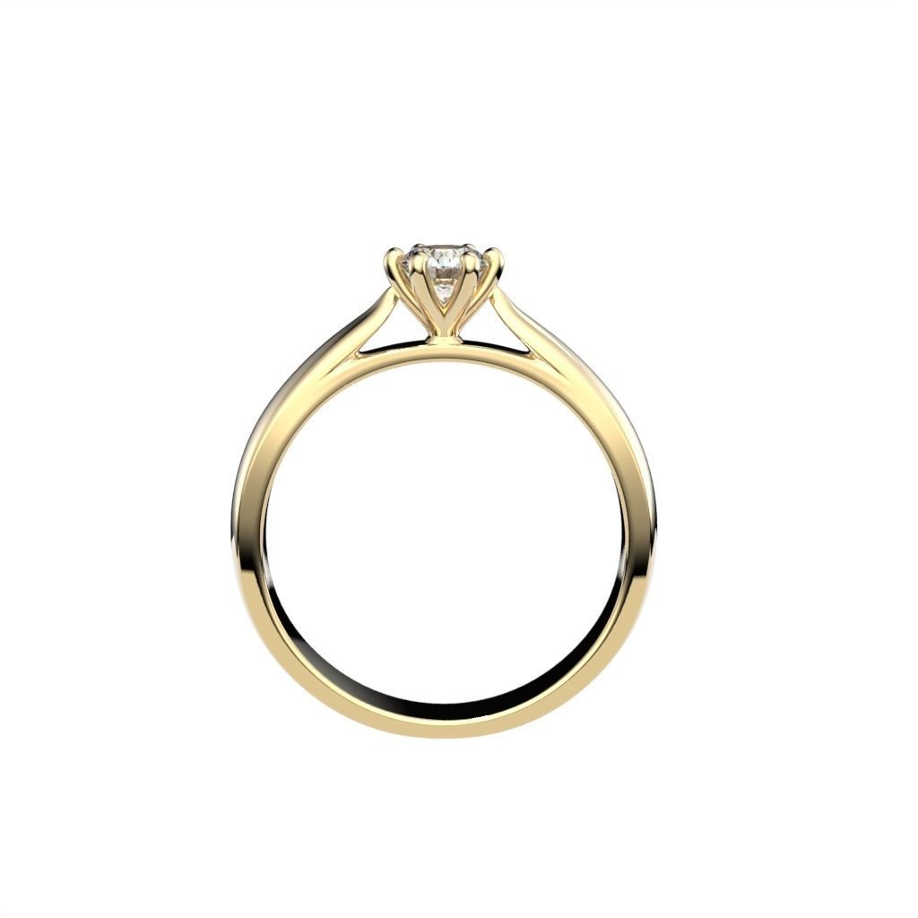 Solitaire ring N15 3D print model_28