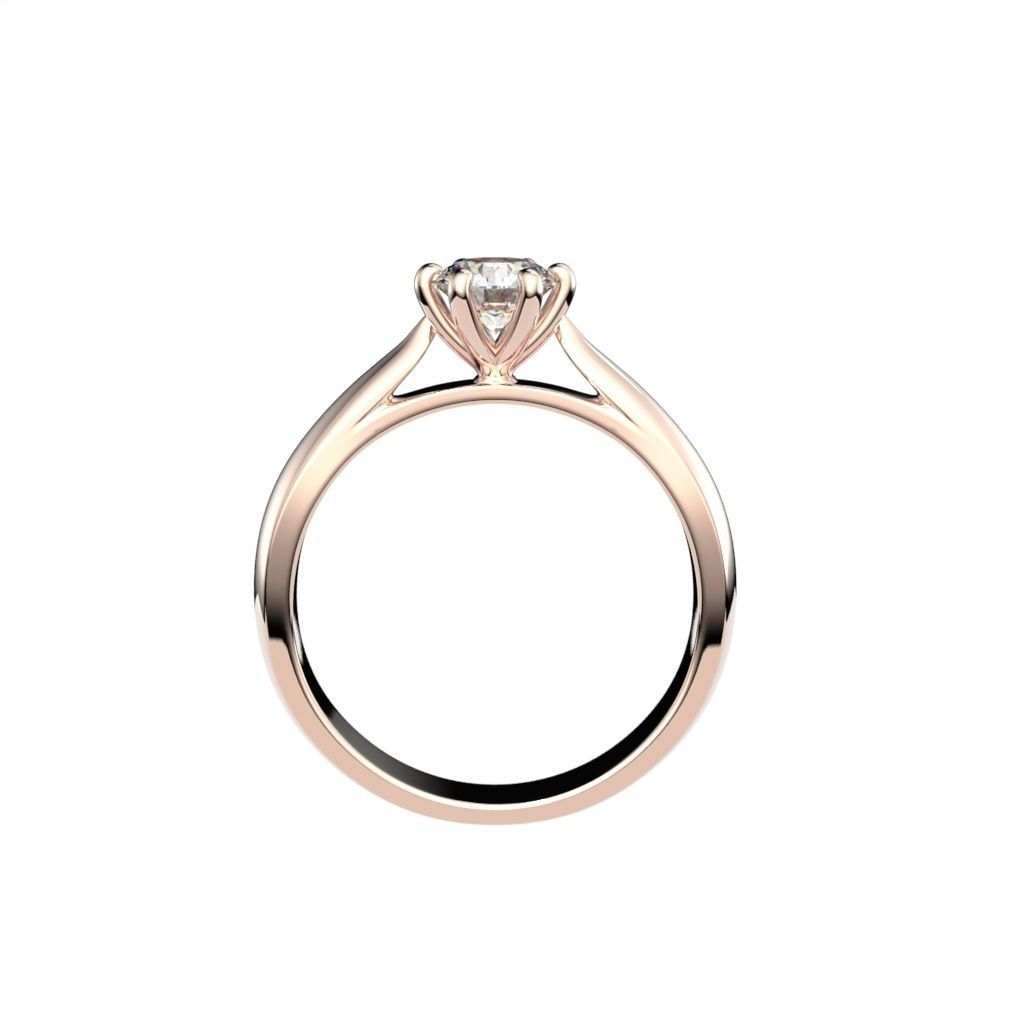 Solitaire ring N15 3D print model_26