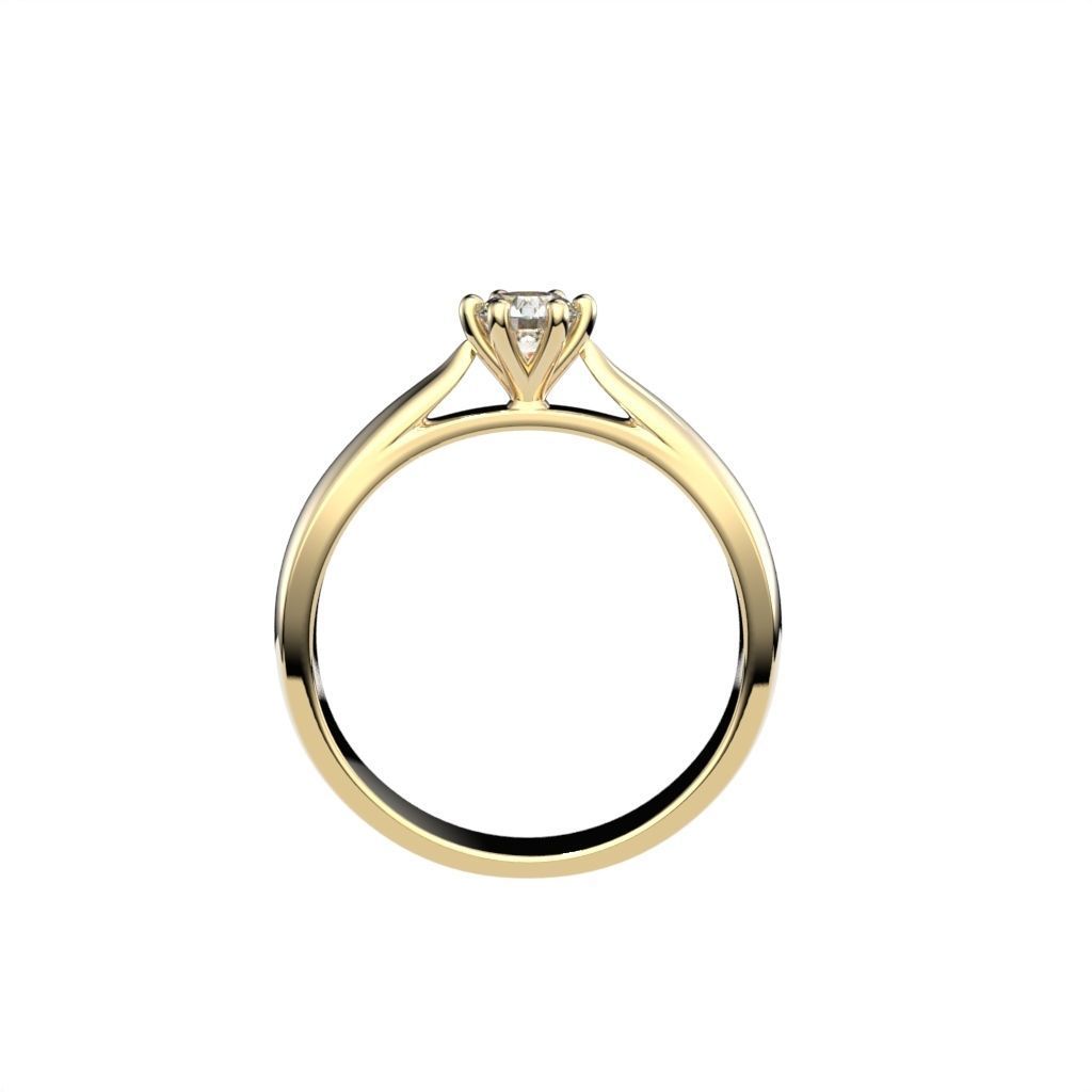 Solitaire ring N15 3D print model_31