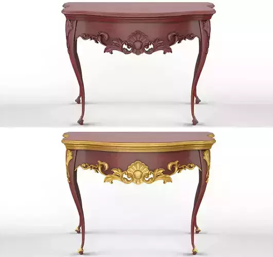Wooden classic console table 01 02 