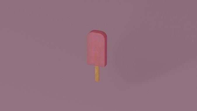 Ice cream on a stick 3D model