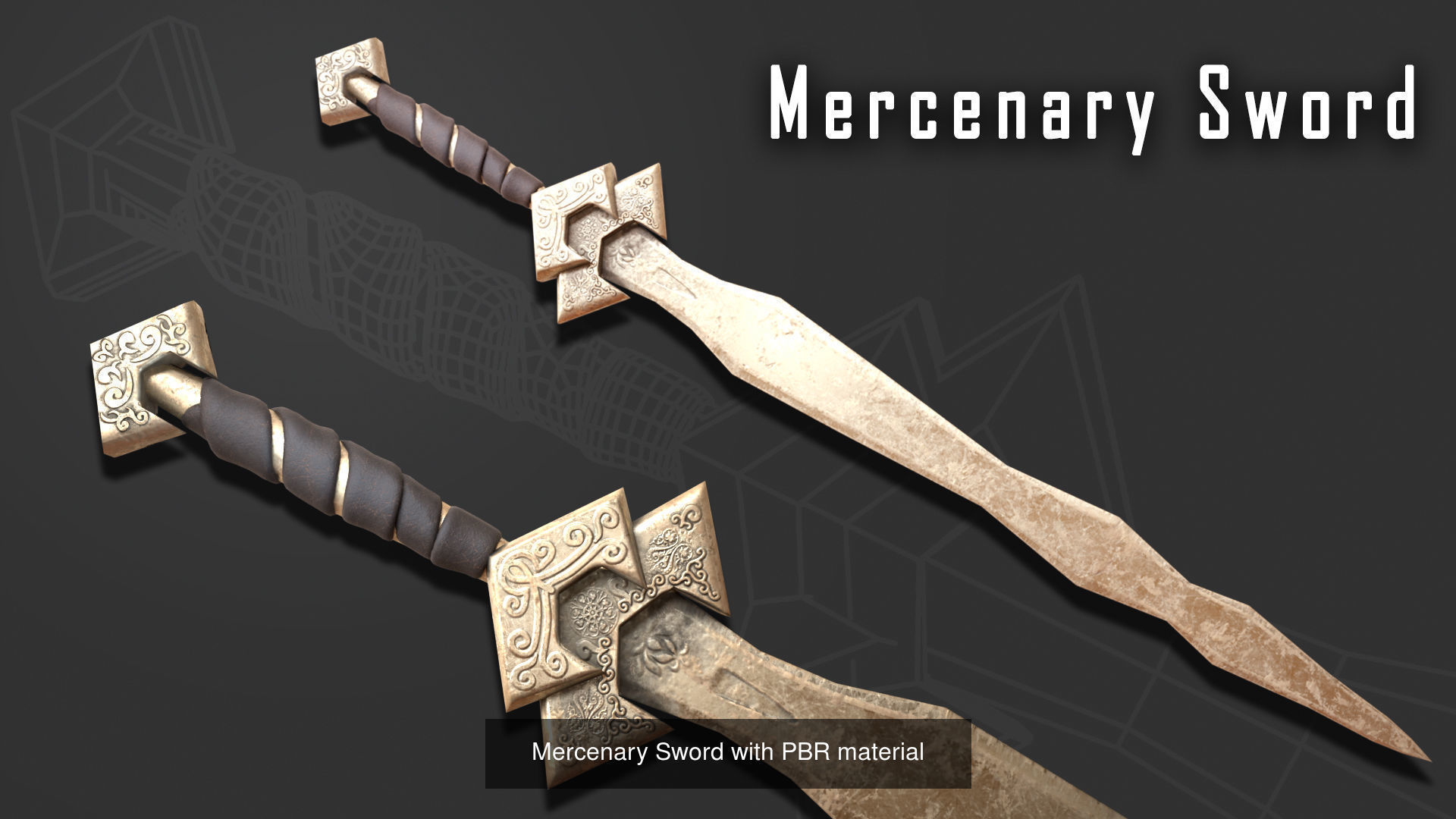 Swords with PBR material Game ready 3D Model Collection_10