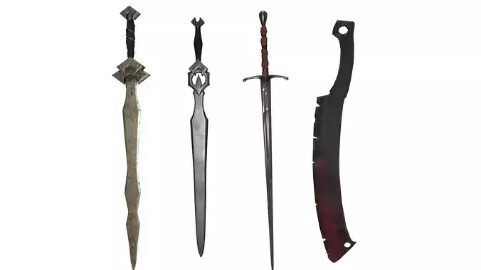 Swords with PBR material Game ready  3D Model Collection