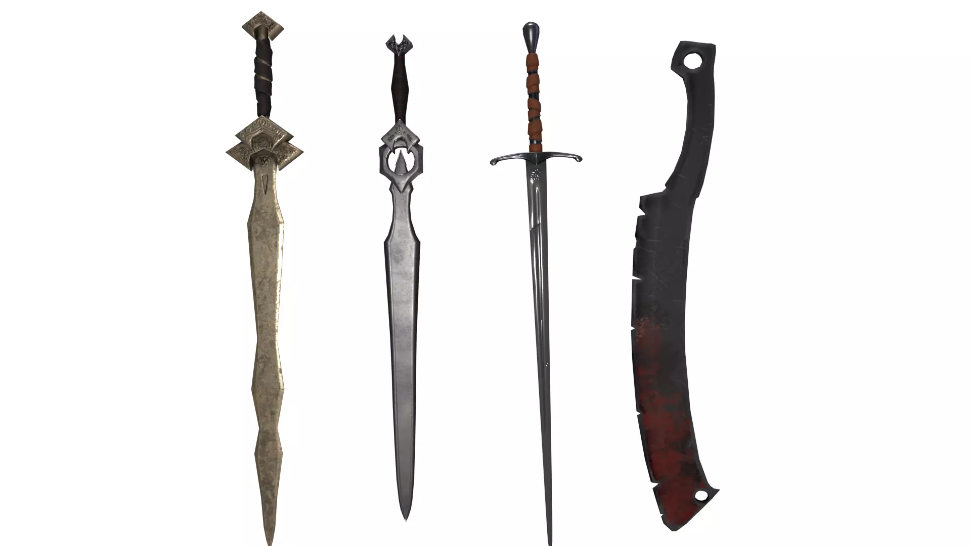 Swords with PBR material Game ready 3D Model Collection_0