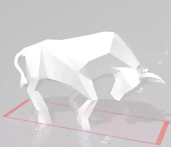 Bull Figure Low Poly 3D