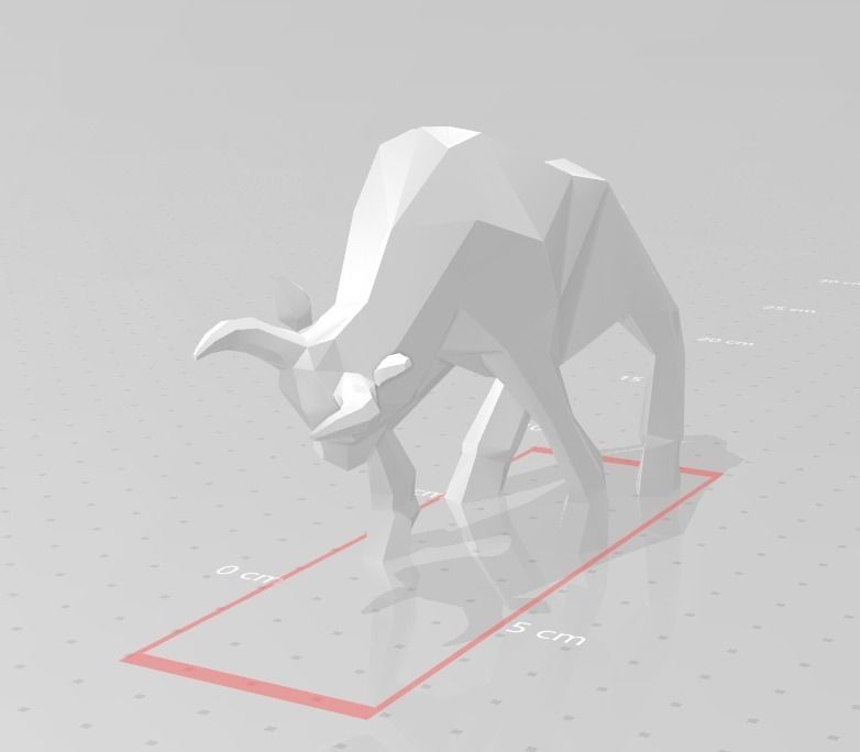 Bull Figure Low Poly 3D 3D print model_1