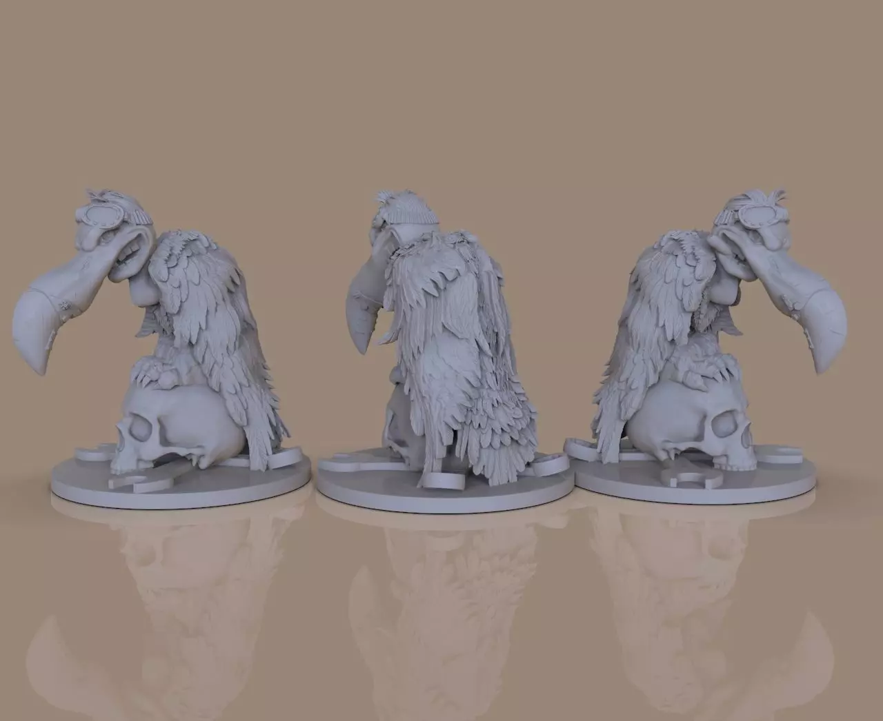 stylized vulture 3D print model_0