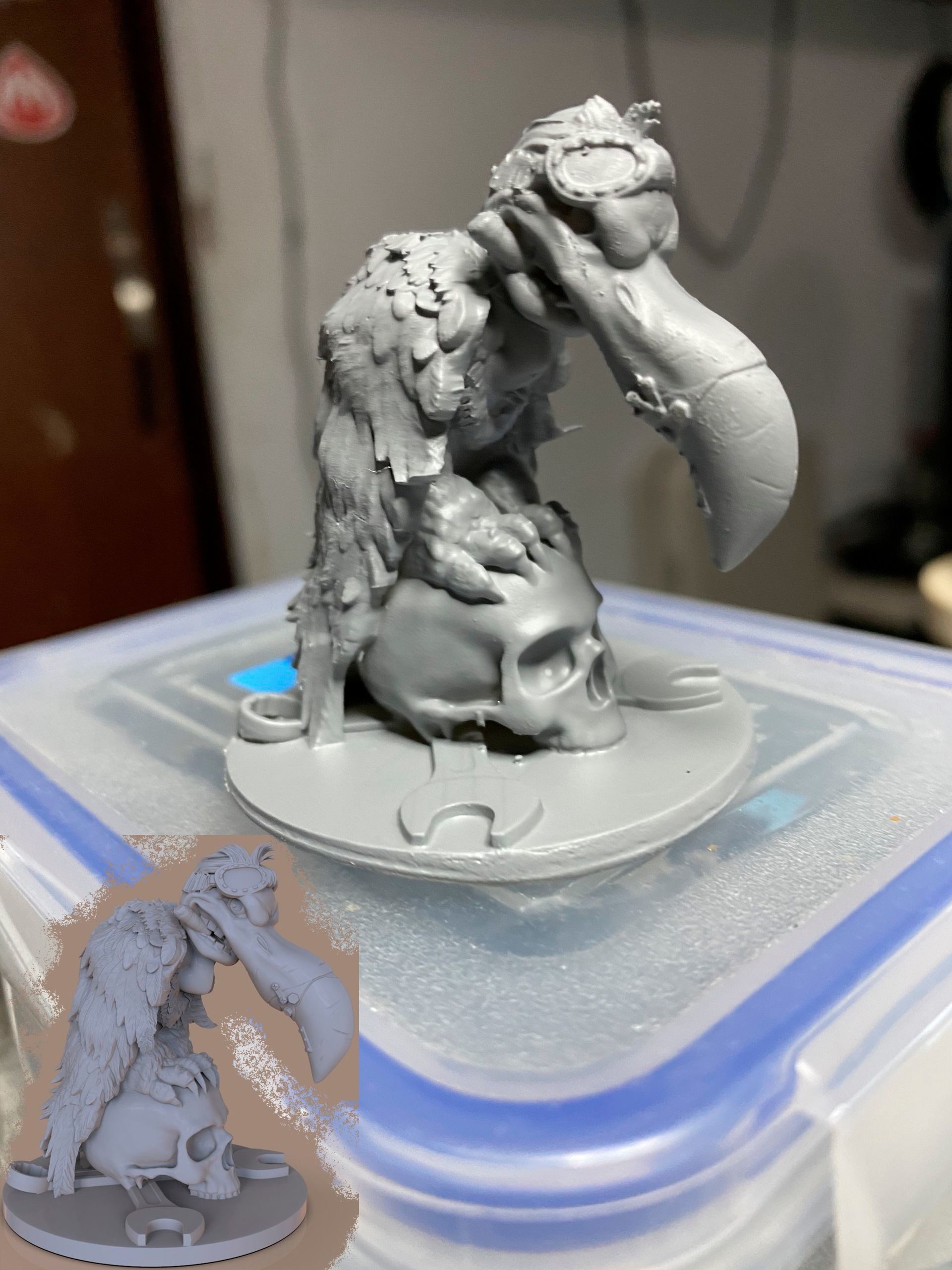 stylized vulture 3D print model_2