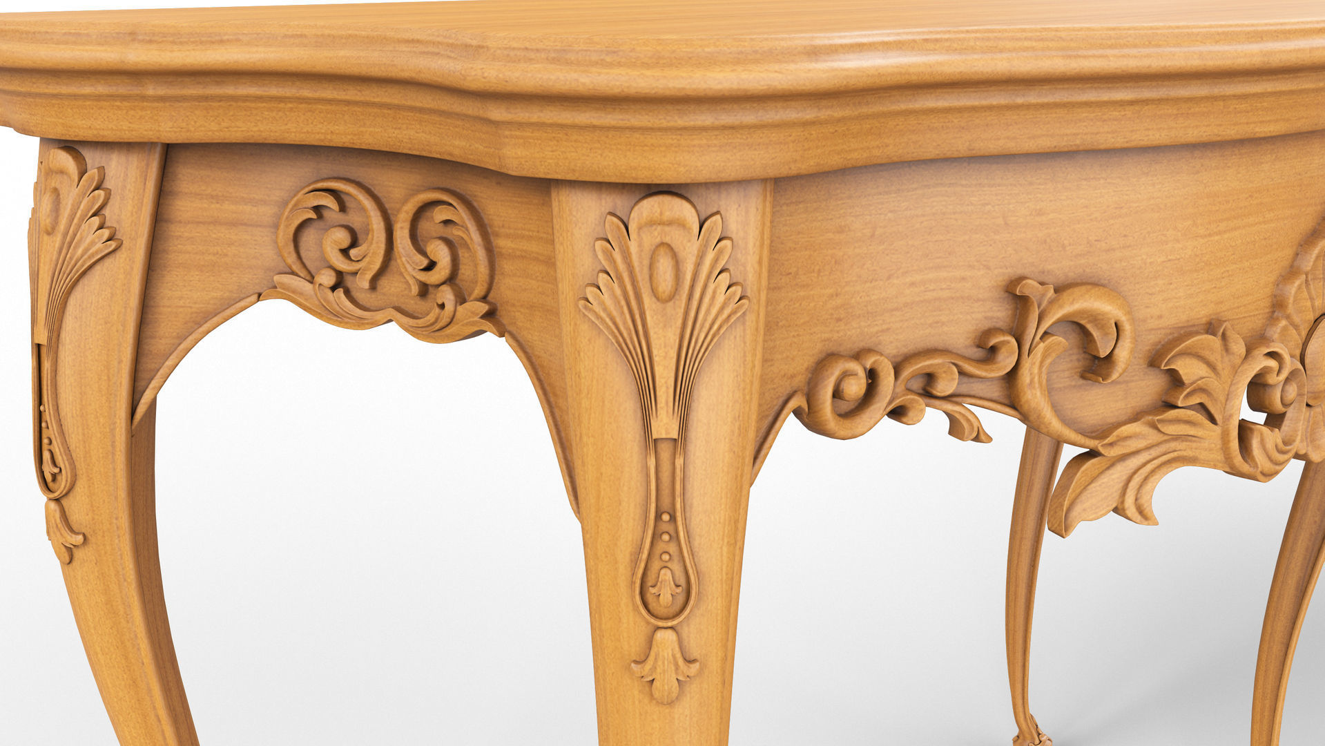 Wooden classic console table 01 03 3D model_5