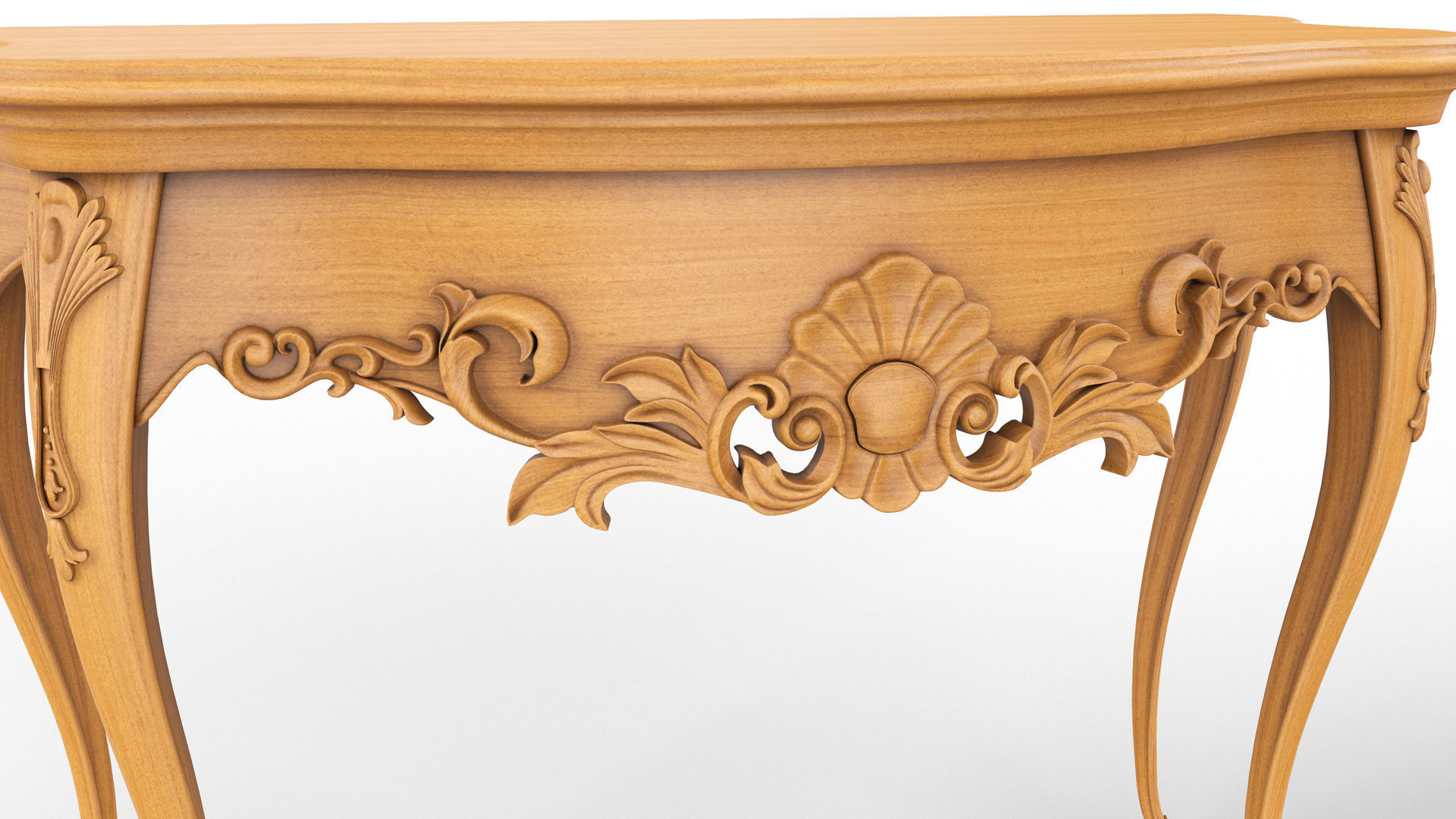 Wooden classic console table 01 03 3D model_4