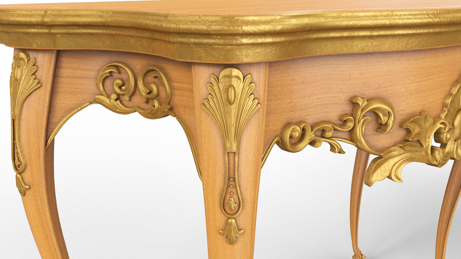Wooden classic console table 01 03 3D model_13