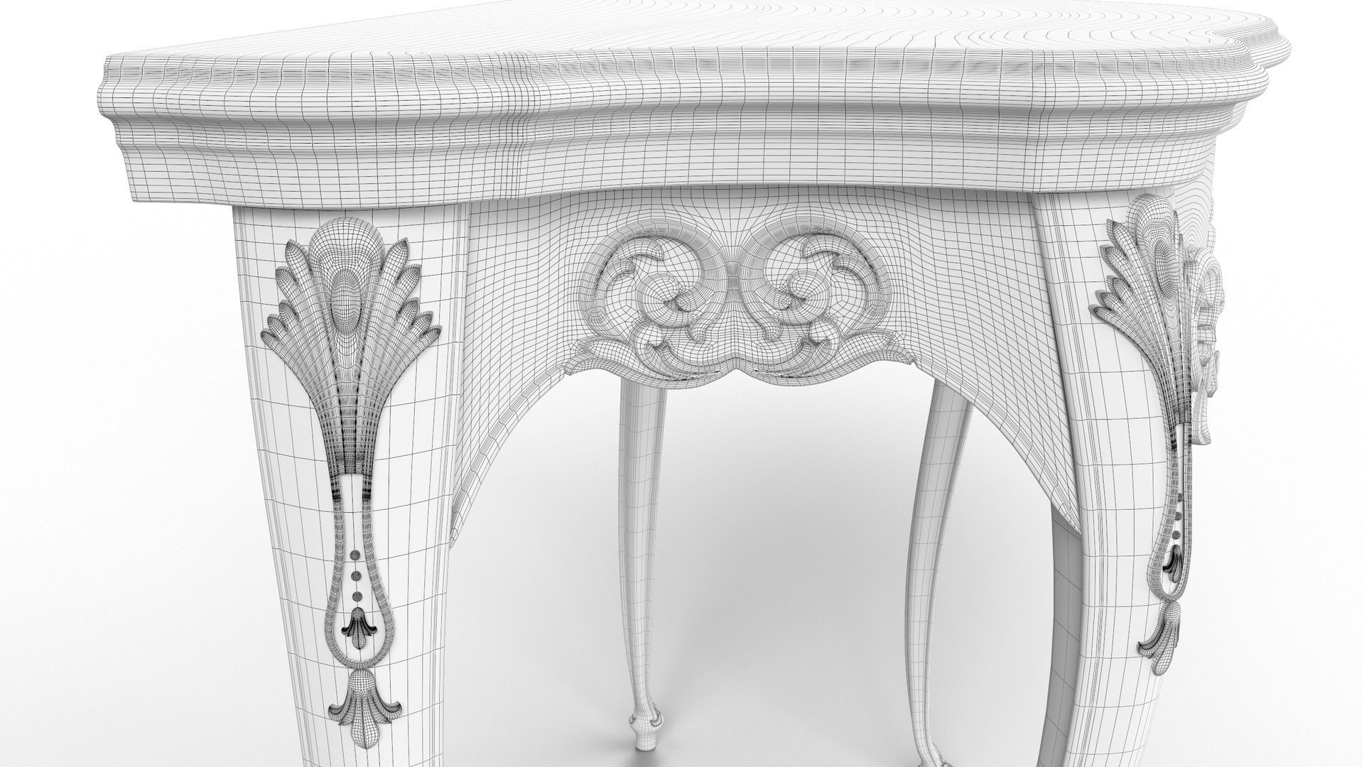 Wooden classic console table 01 03 3D model_22