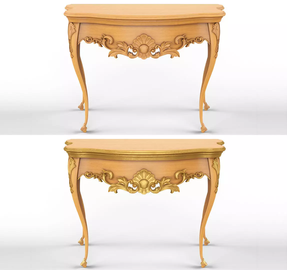 Wooden classic console table 01 03 3D model_0