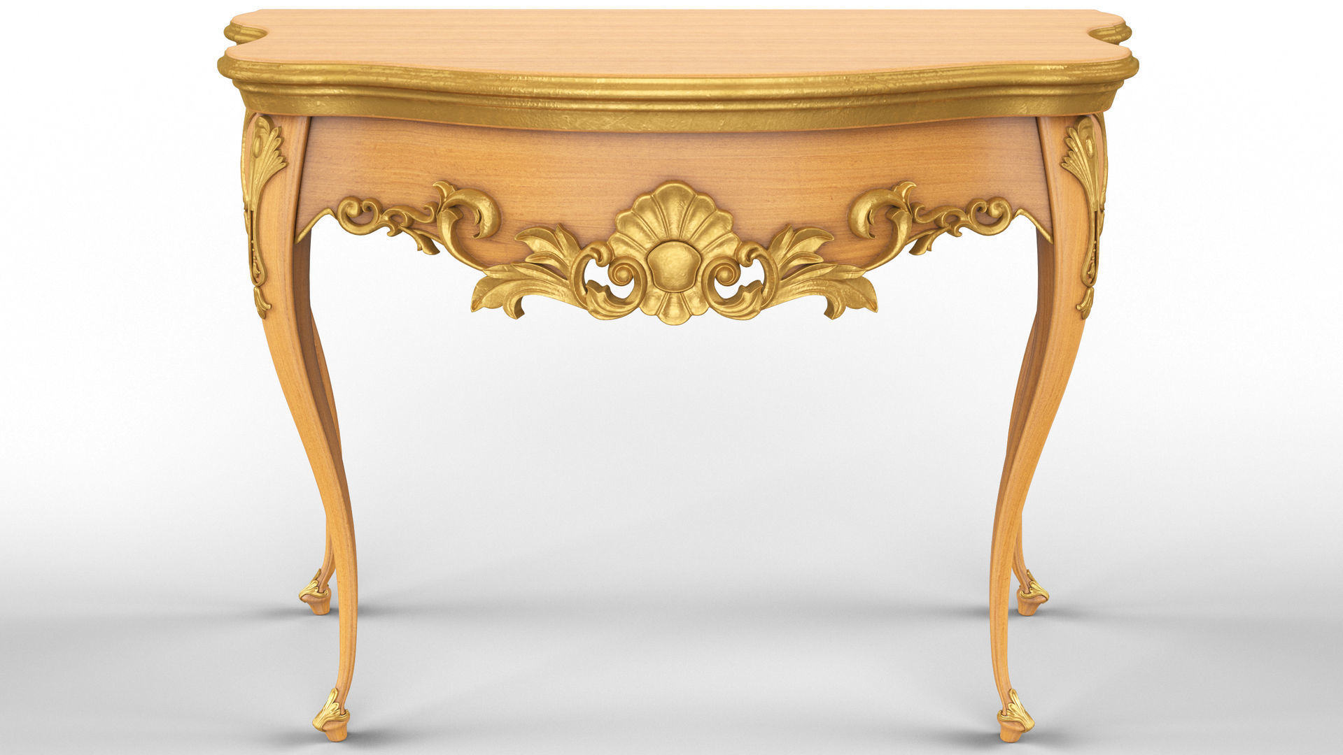 Wooden classic console table 01 03 3D model_9