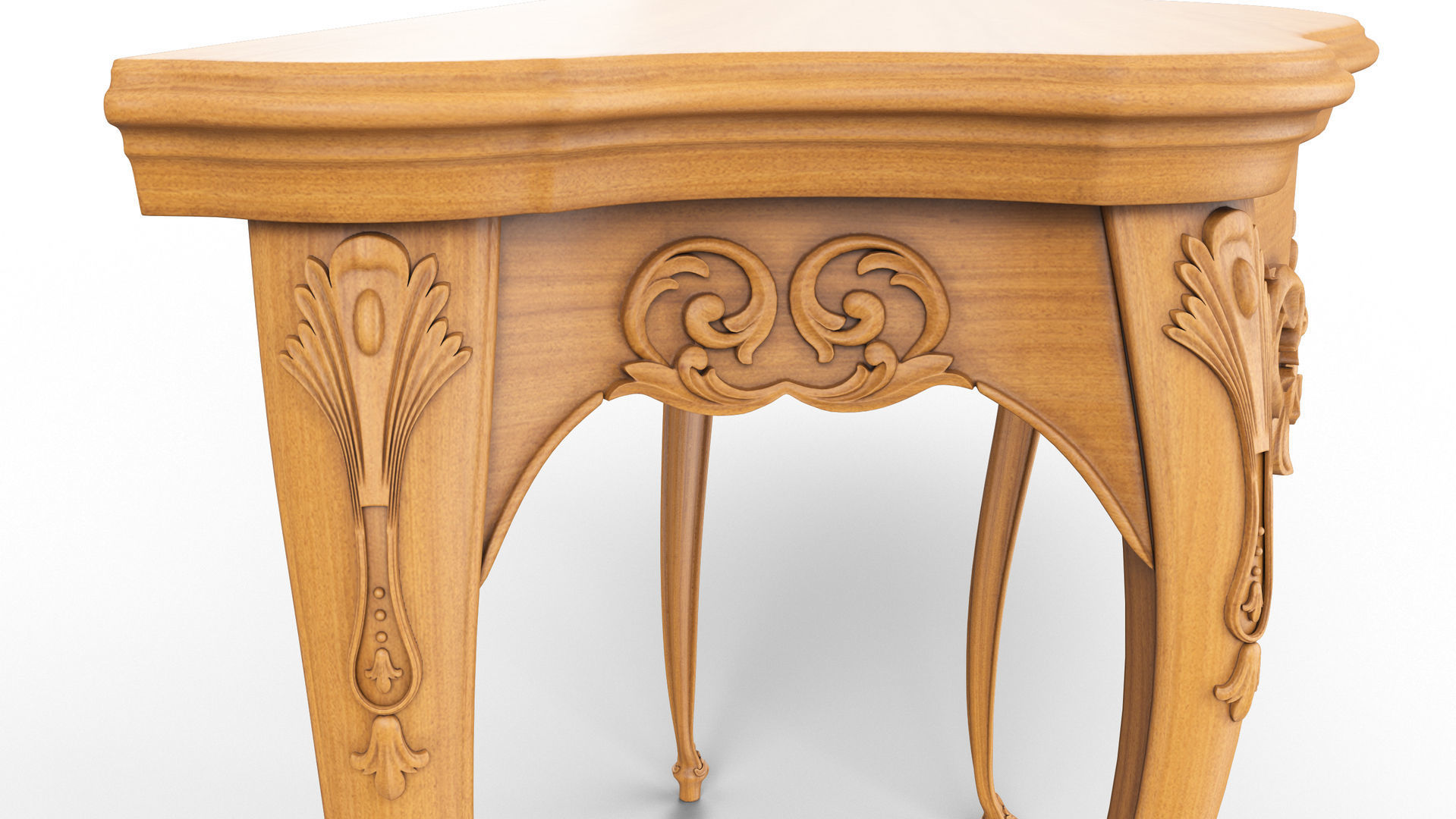 Wooden classic console table 01 03 3D model_7