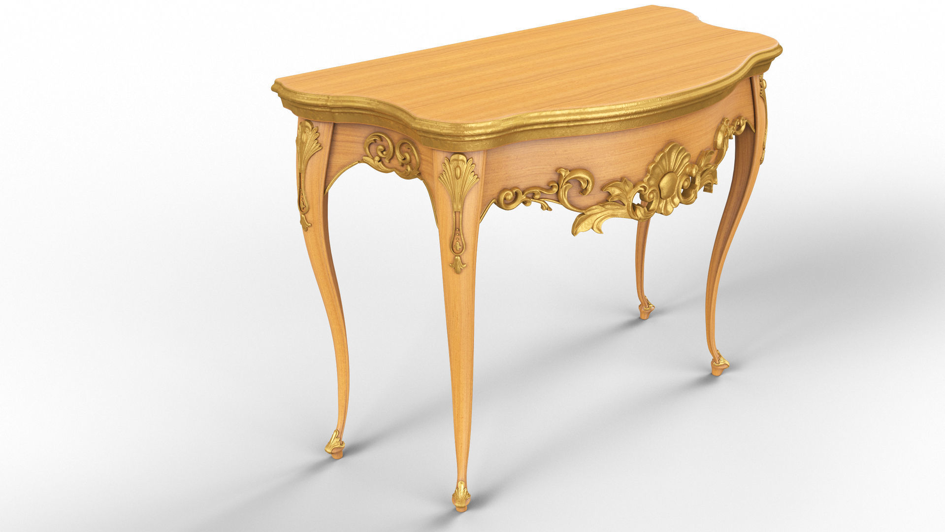 Wooden classic console table 01 03 3D model_10