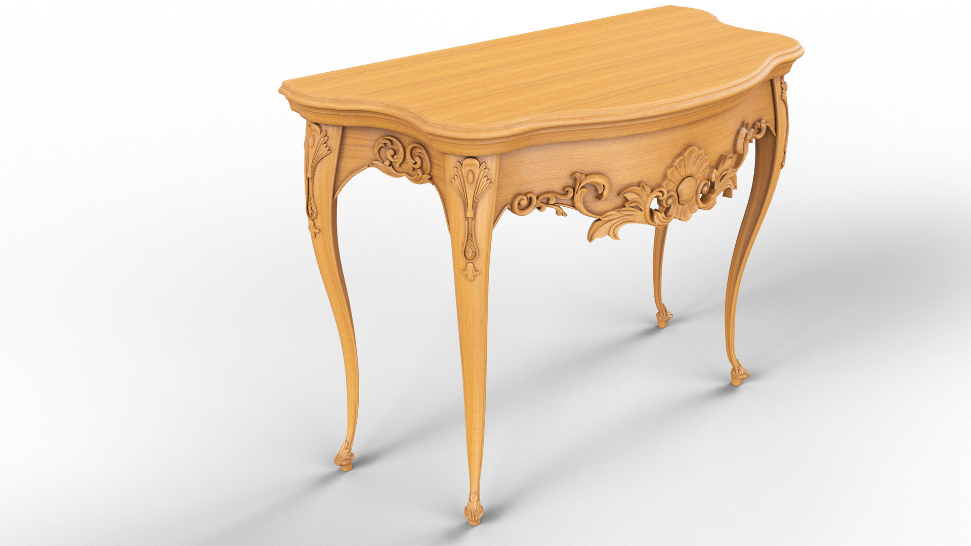 Wooden classic console table 01 03 3D model_2