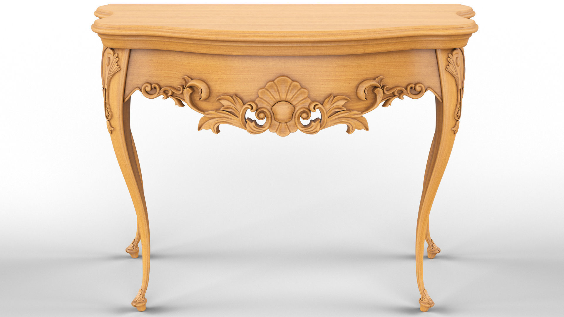 Wooden classic console table 01 03 3D model_1