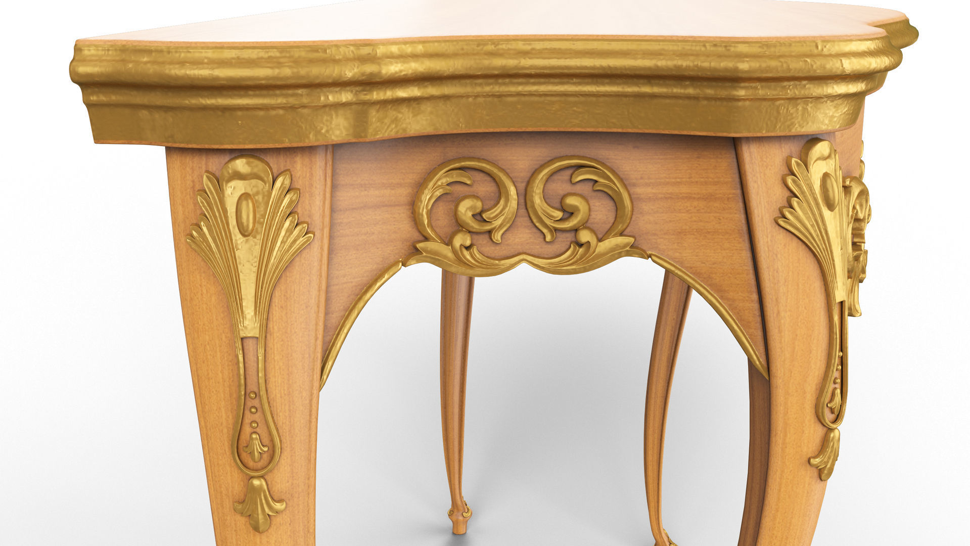 Wooden classic console table 01 03 3D model_15