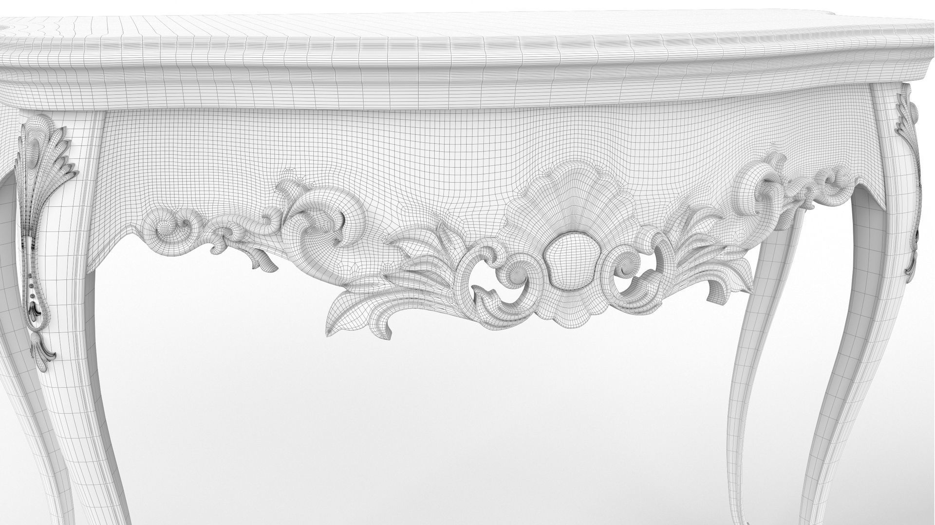 Wooden classic console table 01 03 3D model_19