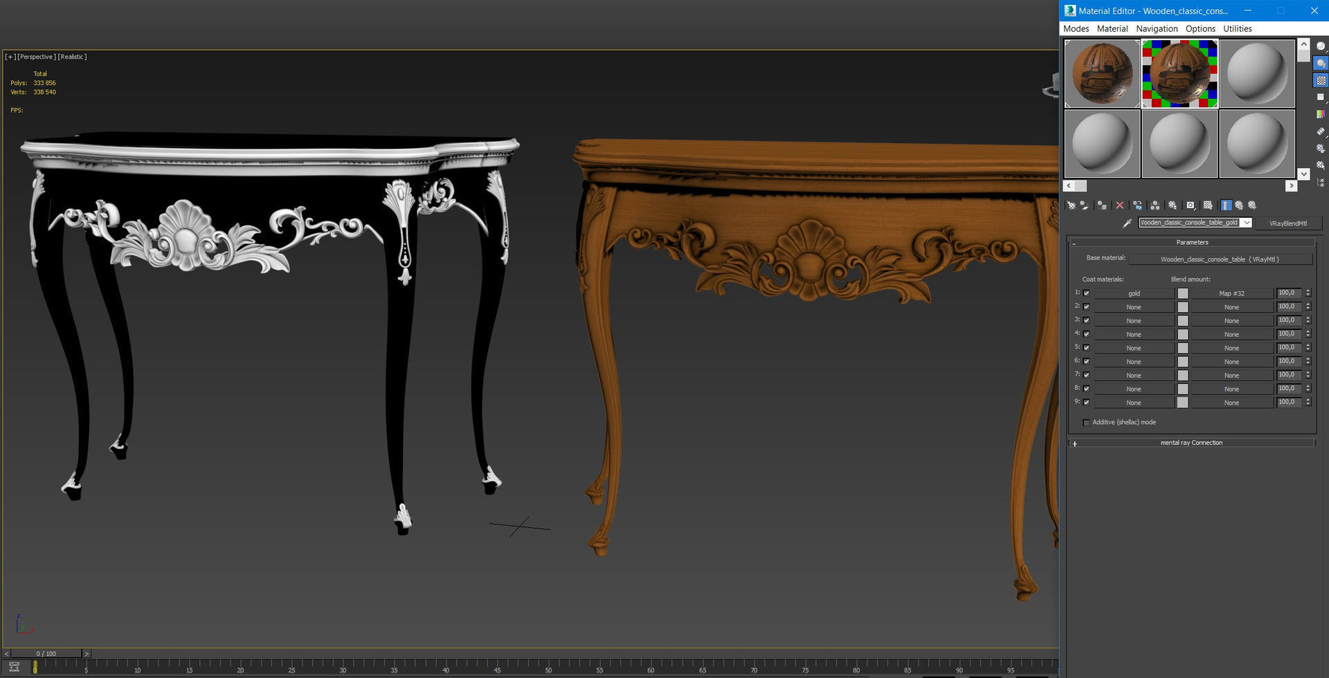 Wooden classic console table 01 03 3D model_25